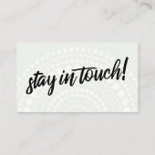 Wir haben weiße Kreise mit hellgrüner Einsteckkart Begleitkarte (Rückseite)