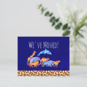 Wir haben wild lebende Tiere mit einer Leopardendr Ankündigungspostkarte (Stehend Vorderseite)