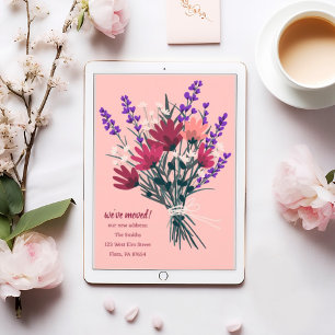 Wir haben Wildblume Bouquet neue Zuhause-Adresse v Einladung