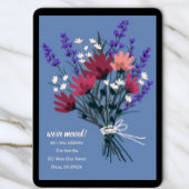 Wir haben Wildblume Bouquet neue Zuhause-Adresse v Einladung