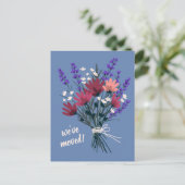 Wir haben Wildblume Bouquet neue Zuhause-Adresse v Postkarte (Stehend Vorderseite)