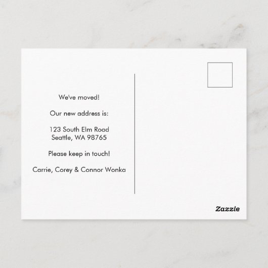 Wir haben Wildblume Bouquet neue Zuhause-Adresse v Postkarte (Rückseite)