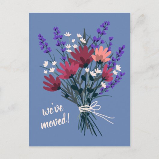 Wir haben Wildblume Bouquet neue Zuhause-Adresse v Postkarte (Vorderseite)