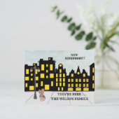 Wir haben Wohnungen in der Stadt umgezogen Ankündigung (Stehend Vorderseite)