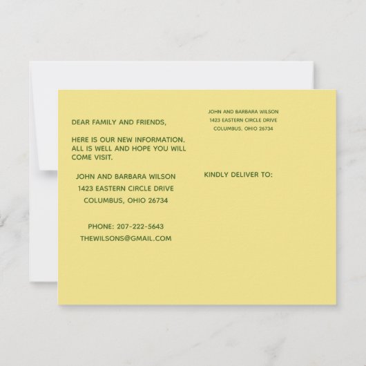 Wir haben Wohnungen in der Stadt umgezogen Ankündigung (Rückseite)