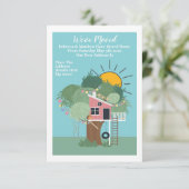 Wir haben Zuhause Baumhaus und Sonne verschoben Ankündigung (Stehend Vorderseite)