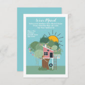 Wir haben Zuhause Baumhaus und Sonne verschoben Ankündigung (Vorne/Hinten)