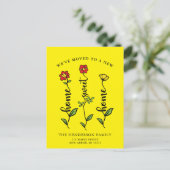 Wir haben Zuhause Sweet Zuhause Moving Ankündigung Postkarte (Stehend Vorderseite)