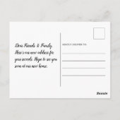 Wir haben Zuhause Sweet Zuhause Moving Ankündigung Postkarte (Rückseite)