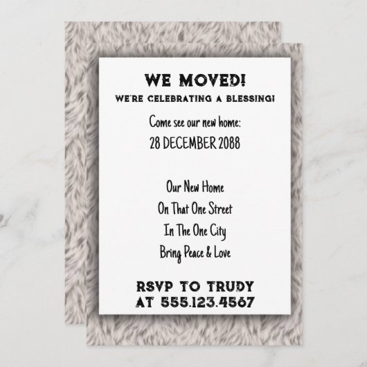 Wir haben Zuhause verschoben, um das Party der Erw Einladung (Vorne/Hinten)