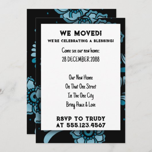 Wir haben Zuhause verschoben, um das Party der Erw Einladung (Vorne/Hinten)