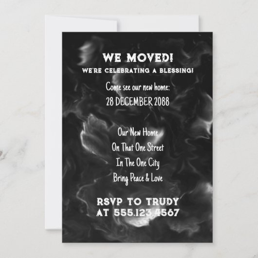 Wir haben Zuhause verschoben, um das Party der Erw Einladung (Vorderseite)