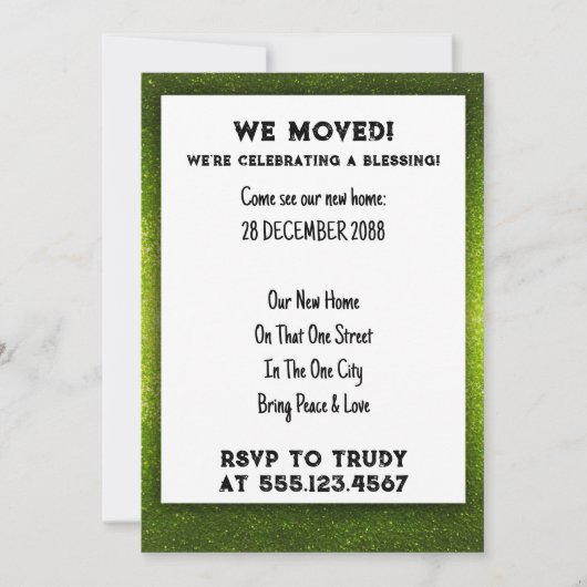 Wir haben Zuhause verschoben, um das Party der Erw Einladung (Vorderseite)