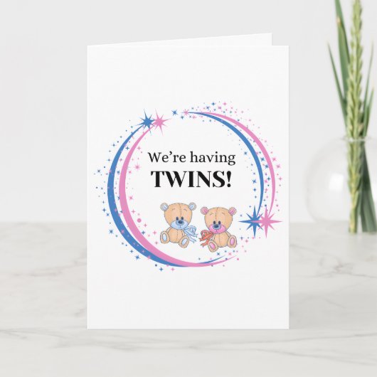 Wir haben Zwillinge, Junge und Mädchen, die Geburt Karte (Vorderseite)