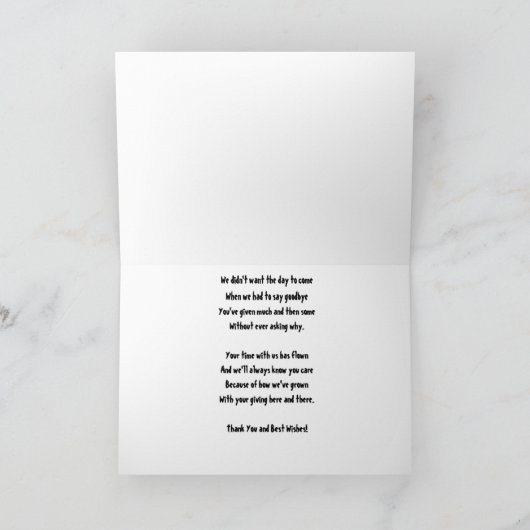 Wir hassen es zu sehen, dass Sie freiwillig in Ren Karte (Innenseite)