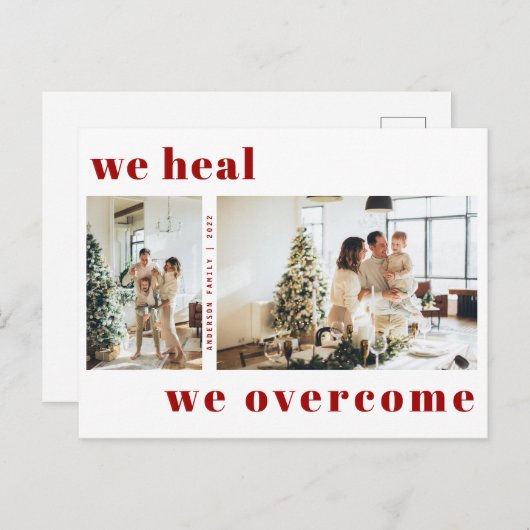 Wir heilen uns über das Weihnachtsfest im Maroon-F Postkarte (Vorne/Hinten)