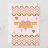 Wir heiraten Blume Power 60er 70er Jahre Retro Einladung (Vorderseite)