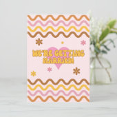 Wir heiraten Blume Power 60er 70er Jahre Retro Einladung (Stehend Vorderseite)