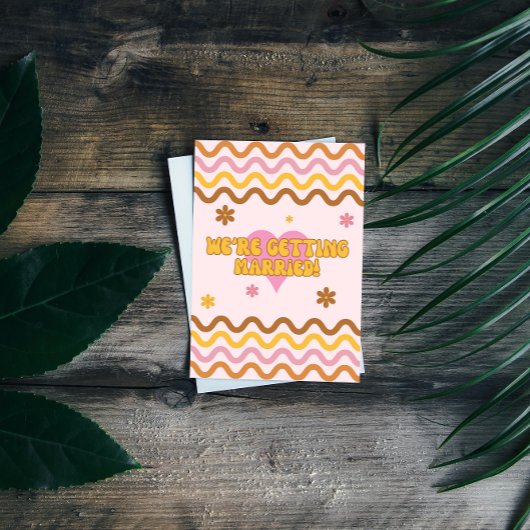 Wir heiraten Blume Power 60er 70er Jahre Retro Einladung