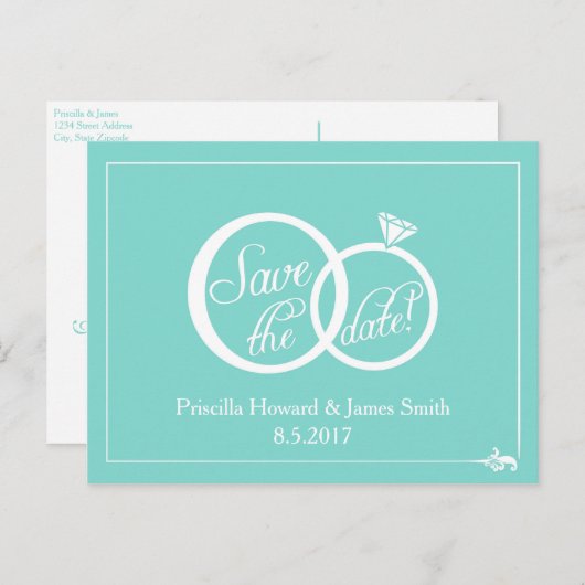 Wir heiraten das Datum der Postkarte (Vorne/Hinten)