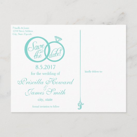 Wir heiraten das Datum der Postkarte (Rückseite)