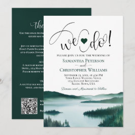 Wir heiraten! Friedensvoller Bergsee QR-Code Hochz Einladung