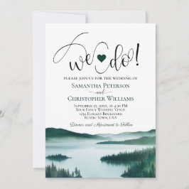 Wir heiraten! Friedlicher Bergsee Romantische Hoch Einladung