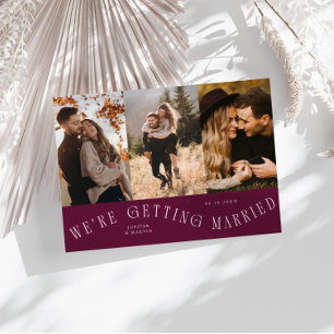 Wir heiraten Multi-Foto Cranberry Save The Date