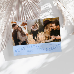 Wir heiraten Multi-Foto Eisblau Save The Date