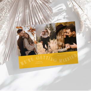 Wir heiraten Multi-Foto Gelb Save The Date