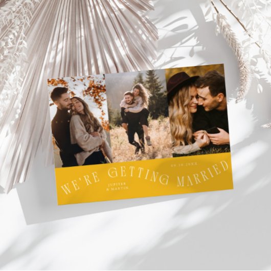 Wir heiraten Multi-Foto Gelb Save The Date