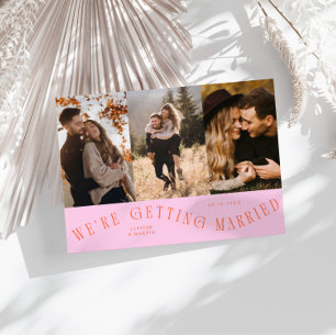 Wir heiraten Multi-Foto Orange Pink Save The Date