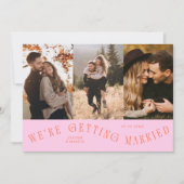 Wir heiraten Multi-Foto Orange Pink Save The Date (Vorderseite)