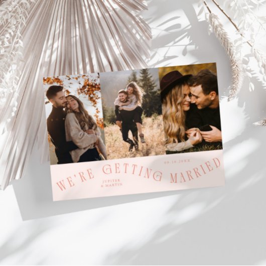 Wir heiraten Multi-Foto Pfirsich Save The Date