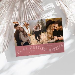 Wir heiraten Multi-Foto Pink Save The Date