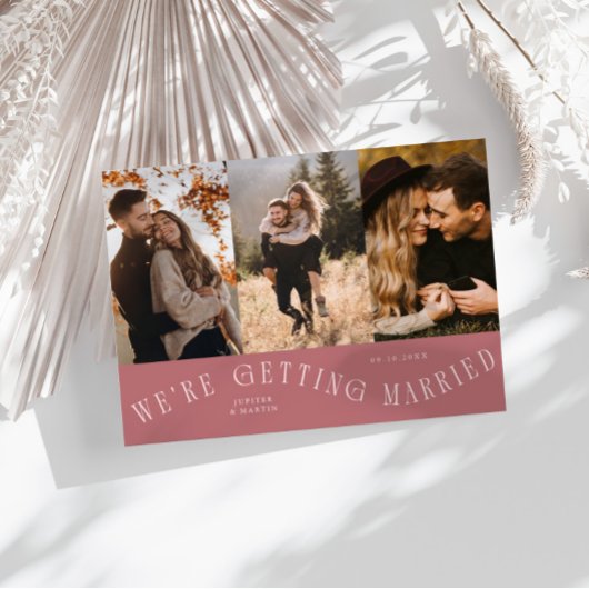 Wir heiraten Multi-Foto Pink Save The Date