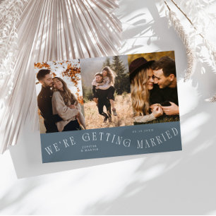 Wir heiraten Multi Foto Schieferblau Save The Date
