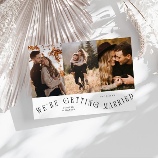 Wir heiraten Multi-Foto Weiß Save The Date