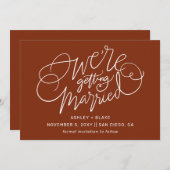 Wir heiraten Rust Simple Calligraphy Save The Date (Vorne/Hinten)