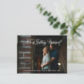 Wir heiraten Save the Date Fotokarte Ankündigungspostkarte (Stehend Vorderseite)