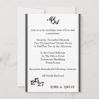 Wir heiraten, Schwarz-Weiße Hochzeitseinladung