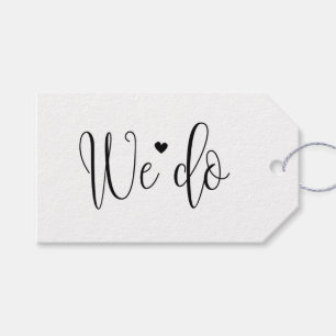Wir heiraten. Schwarz-weiße Kalligrafie Hochzeit D Geschenkanhänger