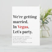Wir heiraten Vegas Hochzeit ein Einladung (Stehend Vorderseite)