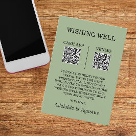 Wir heirateten Wishing Well Green Hochzeit Begleitkarte