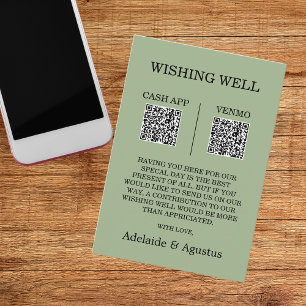 Wir heirateten Wishing Well Green Hochzeit Begleitkarte