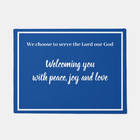 Wir heißen Sie mit Frieden willkommen - wir wählen Fußmatte (Vorderseite)