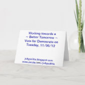 Wir Herz Barack Obama! Abstimmung auf 11/06/12 Karte (Rückseite)