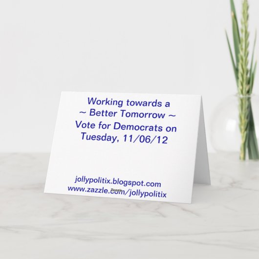 Wir Herz Barack Obama! Abstimmung auf 11/06/12 Karte (Rückseite)