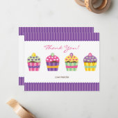 Wir "Herz" Cupcakes Note Card Mitteilungskarte (Vorderseite/Rückseite Beispiel)