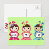 wir Herzen Sie Postkarte (Vorne/Hinten)